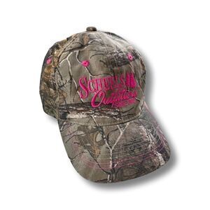 Scheels Outfitters Pink Logo Camouflage Ladies Fit Hat